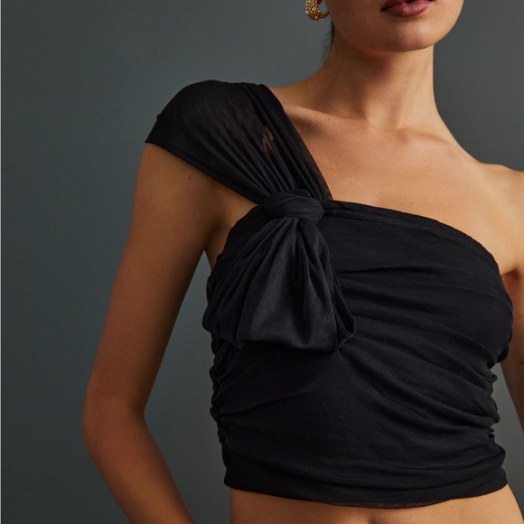 ✨ Anthropologie Maeve Tulle Bow Top Sz XL - Picture 2 of 5